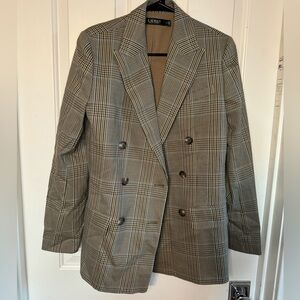 Ralph Lauren GLEN PLAID DOUBLE-BREASTED BLAZER size 6